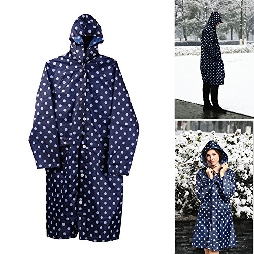 Old Tjikko Rain Coat,Waterproof Raincoat,Portable Rain Poncho For Unisex,Women Polka Dot With Pockets