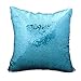 Idea up Reversible Sequins Mermaid Pillow Cases 4040cm with Magic Mermaid Sequin (Mint Blue and Baby Pink)