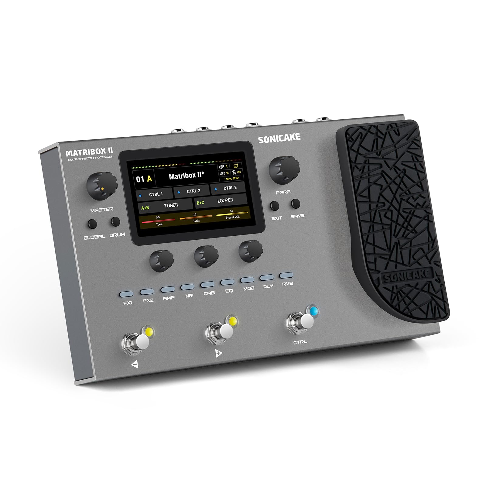 Photo 1 of SONICAKE Matribox II - Multi Effects Processor with Expression Pedal, 200+ Built-in Guitar/Bass/Acoustic Effects, Amp Modeling, IR Cabinets Simulation, FX Loop, MIDI Stereo OTG USB Audio Interface