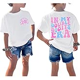 Pairxily in My Double Digits Era Shirt for Girls 10th Cute 10 Year Old Girl Happy Birthday Shirts Gifts Short Sleeve Tops