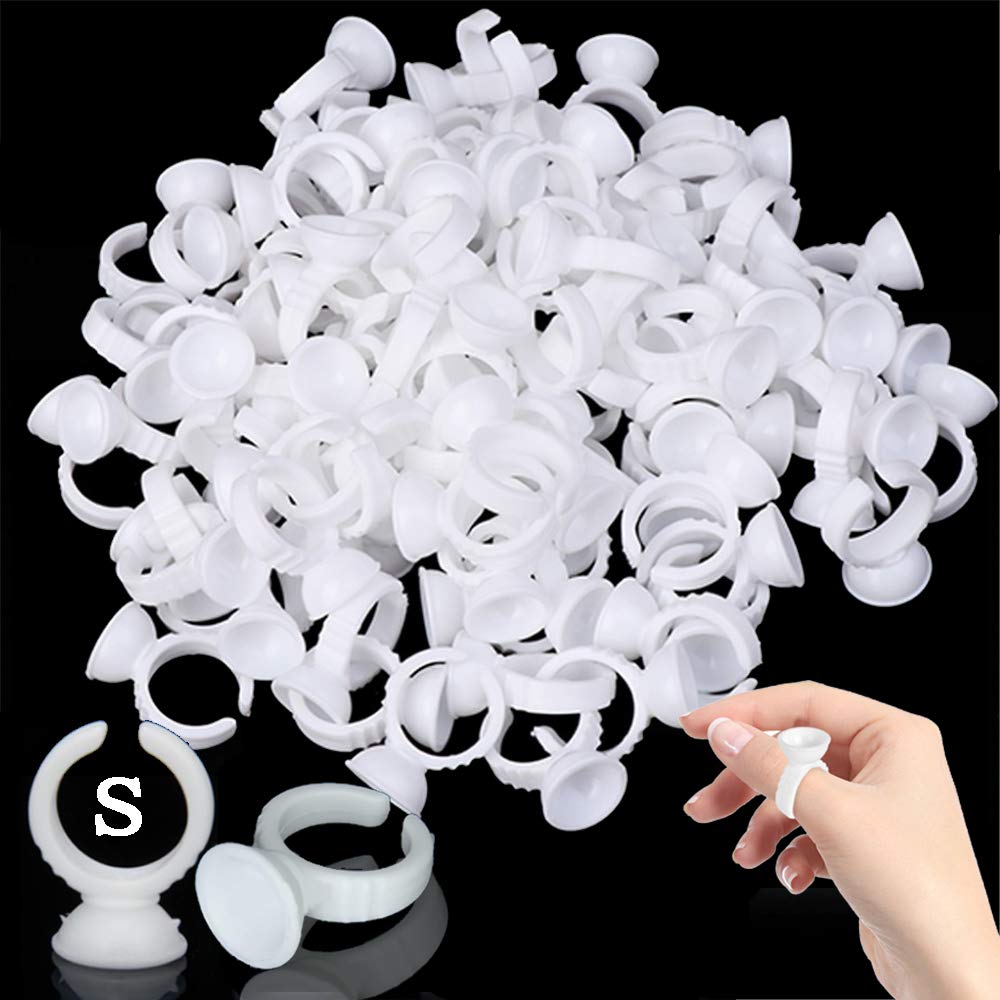 Tattoo Ink Ring Caps, SOTICA 300PCS Small Microblading Pigment Rings Cups, Disposable Tattoo Glue Holder Tattoo ink Cups Adhesive Makeup Rings Palette For Semi Permanent Makeup