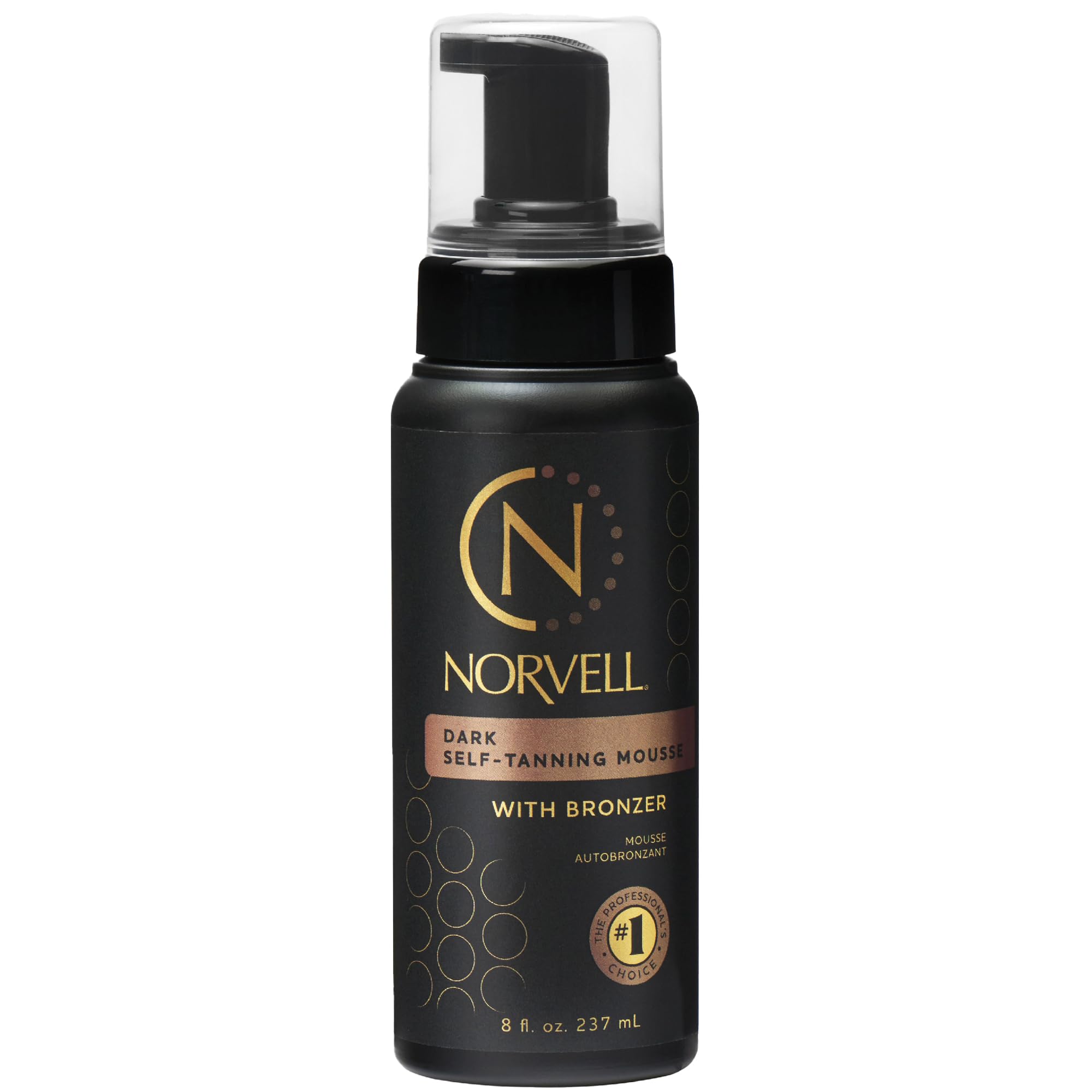 Norvell Sunless Self-Tanning Mousse with Bronzer - Instant Natural Looking Bronzing Glow, 236ml.