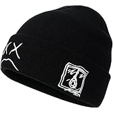 Beanie Hat for Men Women with Sad Face Cuffed Plain Skull Knit Cap Intended for Lil Peep
