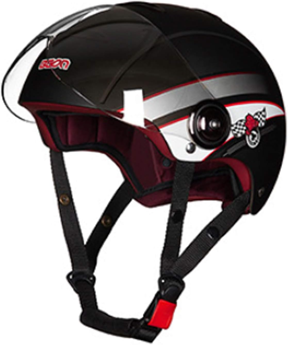 YANHONG Open Face Motorcycle 4/3 Half Helmet,ECE, DOT Approved Ladies Summer Outdoor Riding Helmet Flip Type Eye Protection Lens Safety Protection (M, LXL),L