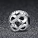 BAMOER 925 Sterling Silver Sparkling CZ Stones Infinity Love Bead Charm for Snake Bracelet