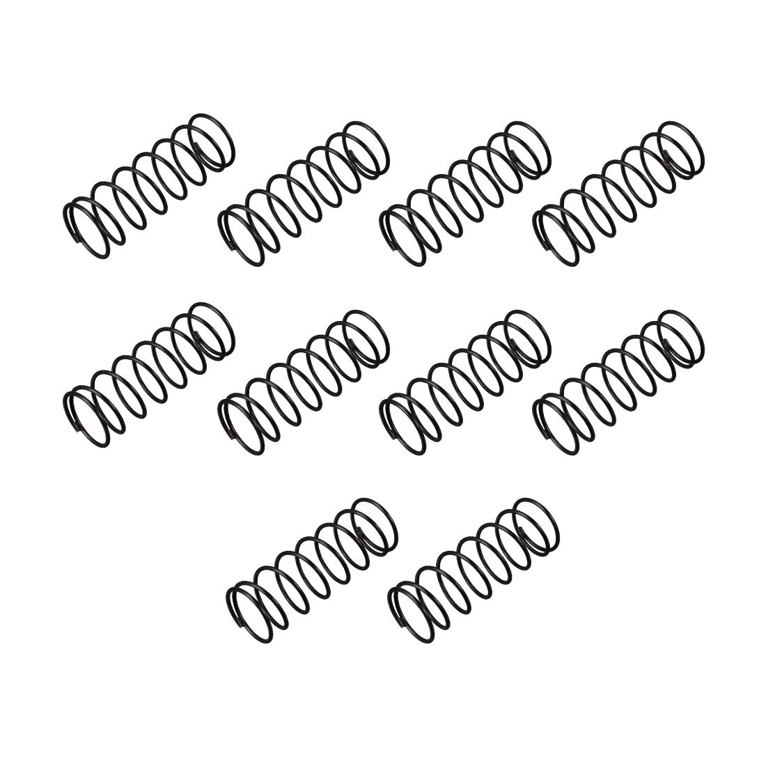 sourcingmap Compression Spring - 1.2mm Wire Dia , 18mm OD , 50mm Free Length Spring Steel Extension Spring,Black,10Pcs