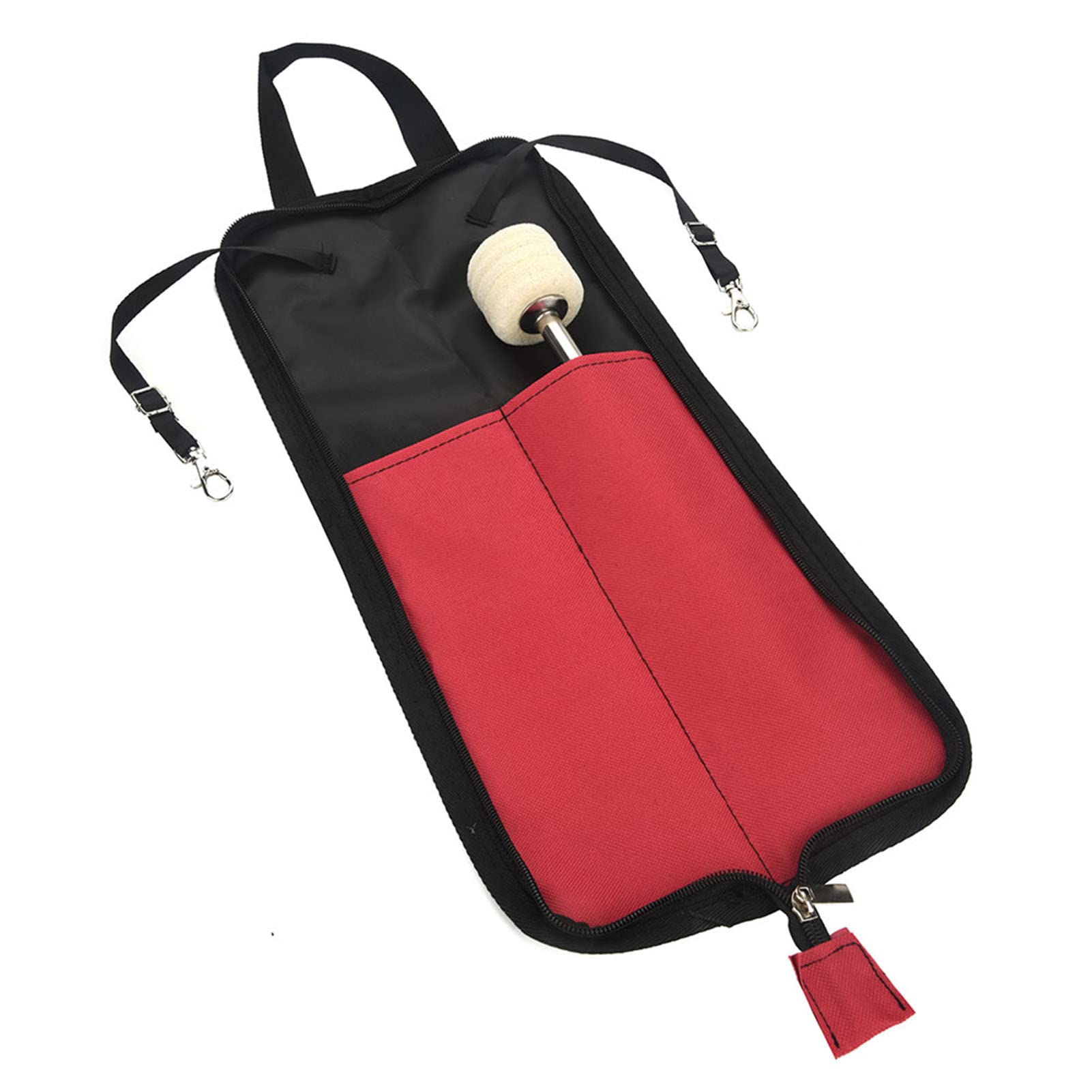 Drumsticks Bag, 5 Colors Drum Stick Storage Hanging Bag - Drumstick Portable Handbag with Handle(Red)