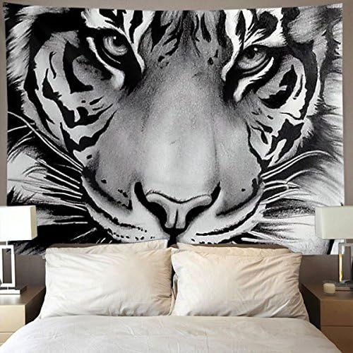 GLORY ART Tiger King Wall Hanging, Psychedelic Wall Art, Dorm D¨¦cor Beach Throw, Indian Wall Tapestries Art 60 x 90 Inches