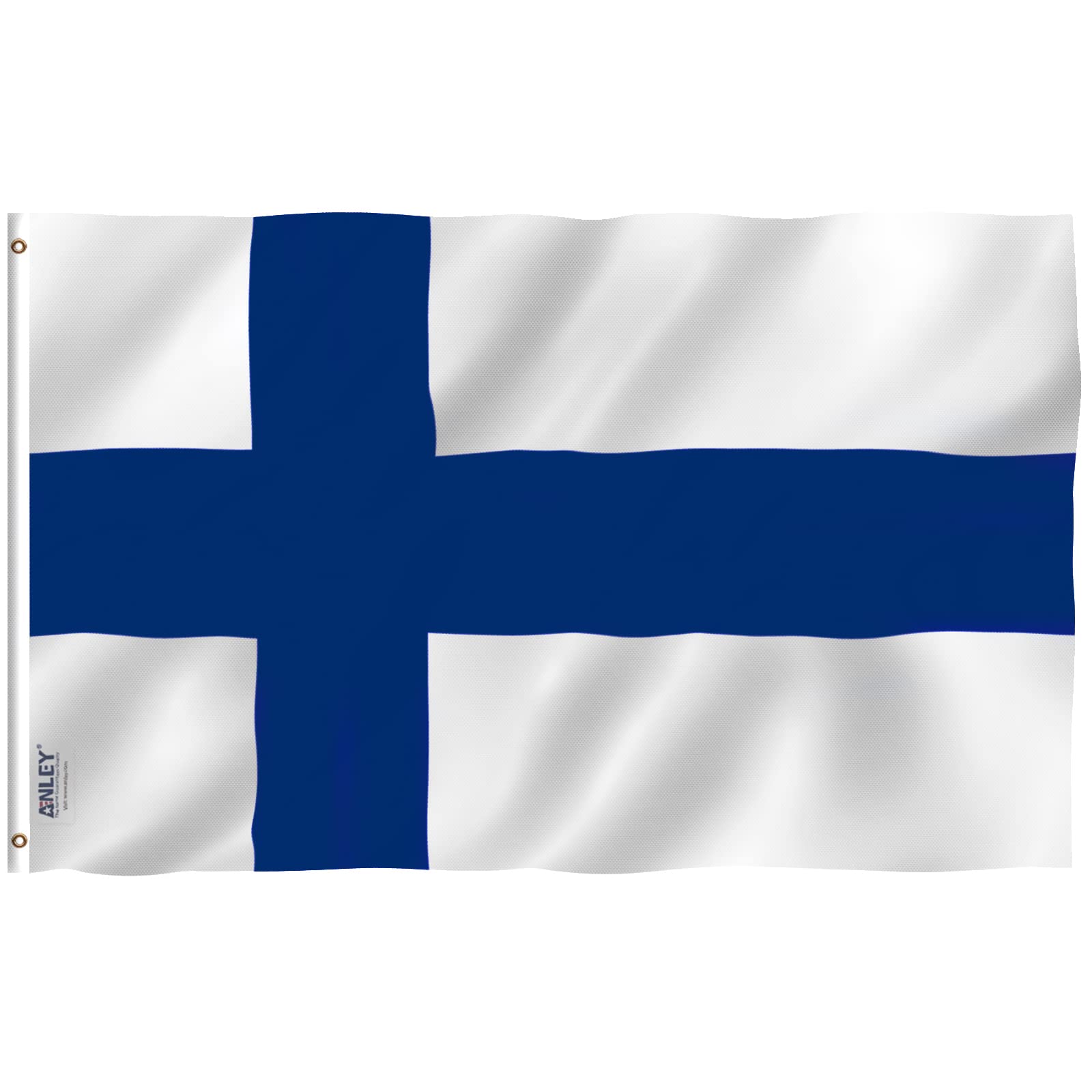 ANLEY Fly Breeze 3x5 Foot Finland Flag - Vivid Color and UV Fade Resistant - Canvas Header and Double Stitched - Finnish Finn National Flags Polyester with Brass Grommets 3 X 5 Ft