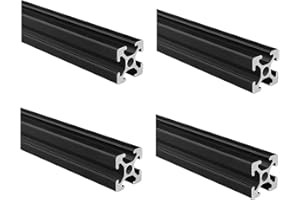 Kwweeoo 2020 Aluminum Extrusion T Slot 1500mm Long Black 4 Pack, Extruded Aluminum Profile T-Slot 20 Series European Standard Anodized Linear Rail 20 x 20 59.06" 4Pcs