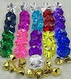 36-multi Colored Acrylic Diamond Pirate Treasure Gems+12 Pcs Golden Nuggets for Party Decoration