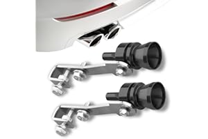 Crynod Pack-2 Car Turbo Whistle, Sound Whistle Simulator, Exhaust Pipe Whistle, Metal Tail Whistle, Car Roar Maker, Sound Booster, Automotive Decoration, Universal for Cars, Motorcycle (Black)