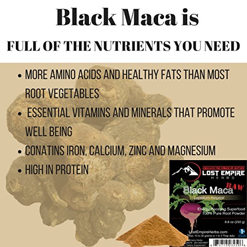 Raw Black Maca Powder Organic Adaptogenic Herb Natural Energy Boost