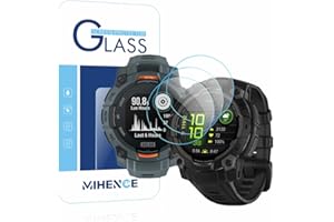 MIHENCE Screen Protector | Compatible for Garmin Instinct 3 45mm AMOLED/Solar Smartwatch | 9H Tempered Glass (3 PCS)