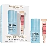 INNBEAUTY Project Smooth & Bright Travel Skincare Holiday Gift Set – Gel Cream & Eye Cream for Hydration, Radiance & Dark Circles