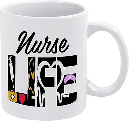 Amazon Co Jp ナースライフ マグカップ 個性 おしゃれ 贈り物 ギフト食器 耐熱 耐冷 耐久性 大容量 男性 女性オフィス 電子レンジ対応 食洗機対応 ナス ファインポーセレン ホーム キッチン