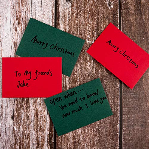 120 Pack Kraft Mini Envelopes Christmas Red and Green Envelopes Self-Adhesive Tiny Pockets for Holiday Small Gift Cards Invitations Business Notes(4.13"×2.76") - Thumbnail 3