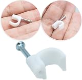 LAMXD 8mm Round Cable Clips 100pcs Steel Nail Wire Holder Management Tidy view 3