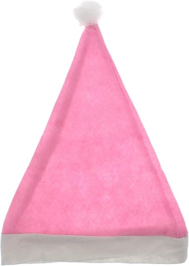 pink and blue santa hats