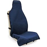 INFANZIA Waterproof Sweat Towel Seat Cover, Premium Car Seat Towel Protector for Trucks SUV Jeep, Universal Non-Slip Bucket Seat Covers for Post Gym Workout, Running, Swimming, Beach (Navy Blue, 1Pcs)