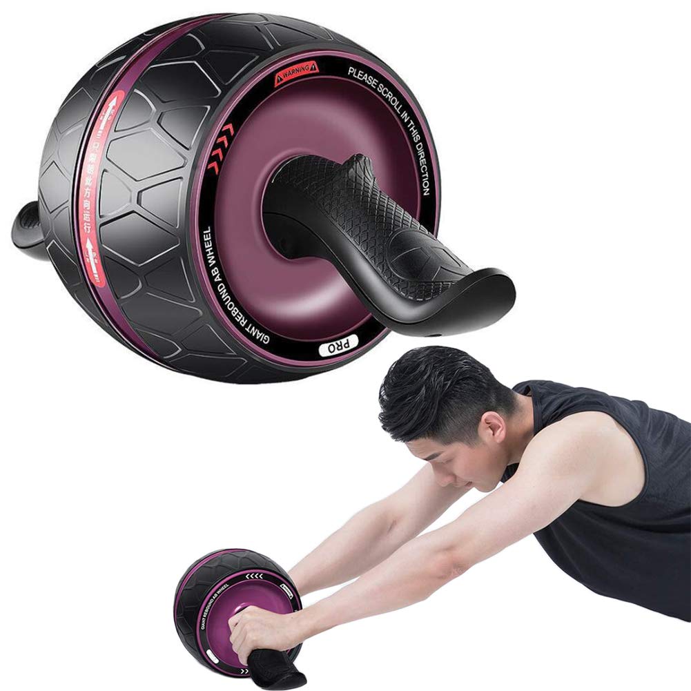 Abdominal Roller Wheel, Smart Brake Automatic Rebound Ab Roller Wheel, Mute Non-Slip Abs Carver Multiple Angles Core Workouts Ab Roller, Home Gym Equipment for Men Women Abdominal Exercise (purple)