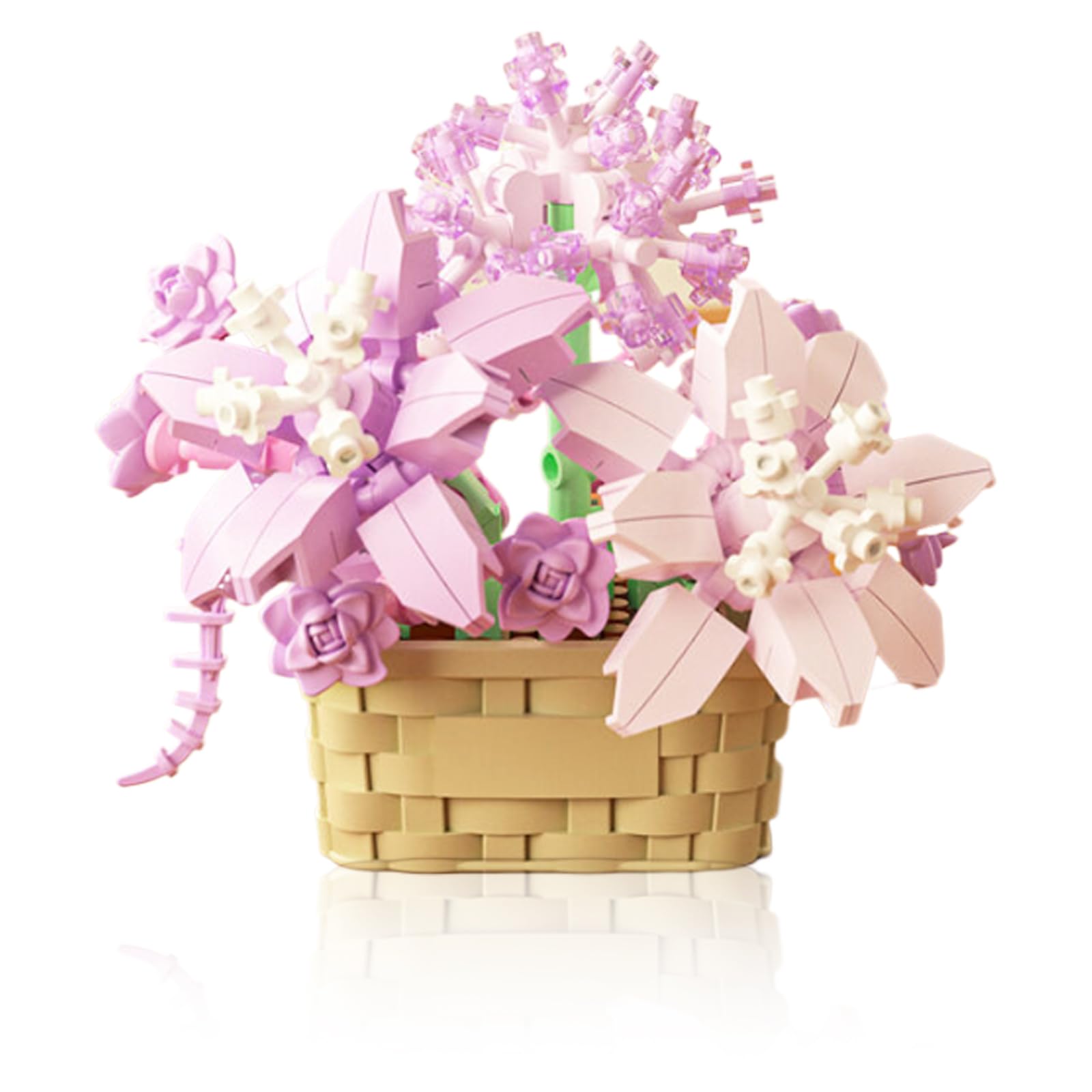 Mini Flowers Building Block Set,Flower Blocks Toys,Plants and Succulent Toys,Building Block Flowerpot，Botanical Collection Birthday Gift for Girls Boys Adults Kids Ages 6+ (Violet 201Pcs)