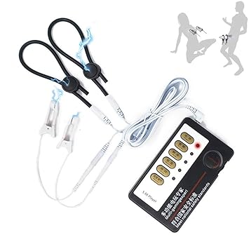 ESTIM Reizstrom Kits, Elektrostimulation Penisringe & Nippelklemmen Set, Penisvergrößerung Stromschlag Cock/Penis Ring, Elect