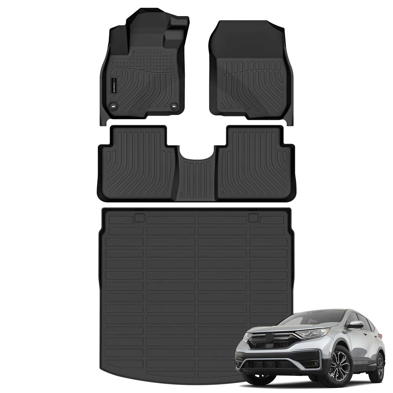 Photo 1 of ** TRUNK MAT ONLY**
Auxko All Weather Floor Mats Upper Cargo Mat Fit for Honda CR-V 2017-2022 (Include Hybrid) TPE Liners Accessories All Season Guard Odorless Anti-Slip Floor Mats Cargo Mat for Honda CRV 2017-2022 Black