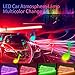 Car Interior Lights, LETOUR 4pcs 72 LED Car LED Strip Lights RGB Multi Color Music, Waterproof Underdash Lighting Kits with Wireless Remote Control & Music Sensor, DC 12V Car Charger Includedthumb 1