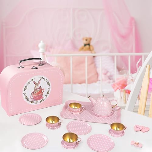 Tea Party Set for Little Girls, Princess Tea Time Toys Including