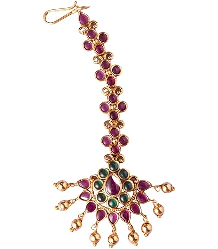 Amazon.com: Aheli Traditional Gold Plated Red Kundan Pearl  display picture 1