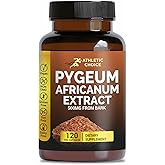 Athletic Choice Pygeum Africanum 500mg Bark Extract, 120 Capsules, Non-GMO & Gluten-Free Extra Strength Pygeum Supplement for Men and Women