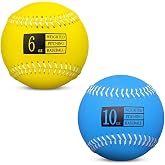 LOOEEL 2PCS 9-inch Weighted Baseball, for Hitting Practice and Throwing Strength and Speed Training in Baseball and Softball,Suitable for Teenagers to Adult Professionals (6oz&amp;10oz)