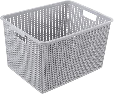 LINGHONG Caja de Almacenamiento Cesta de Almacenamiento de ratán