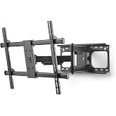 One for All WM4652 Full-Motion TV Wall Mount, VESA 600 x 400, Black Steel | Universal articulating TV bracket provides solid-turn movement for compatible televisions and mounting patterns
