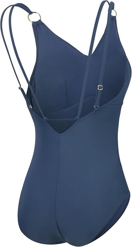 Fato de Banho Modelador de 1 Peça com Alças, Moldador, Fato de Banho para Férias e Fato de Banho de Praia para Mulheres, Azul Abeto, 36