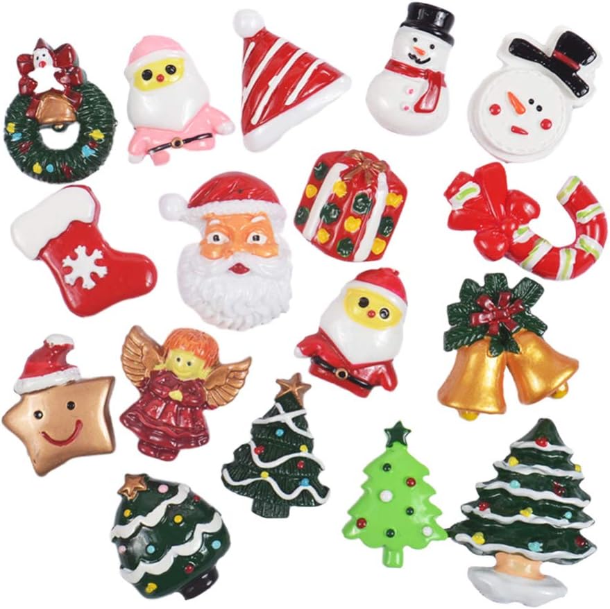 Download Amazon Com Happyyami 100pcs Christmas Flatback Embellishments Resin Santa Xmas Tree Snowman Bell Charms For Diy Craft Making Scrapbooking Jewelry Beads Embellishments PSD Mockup Templates