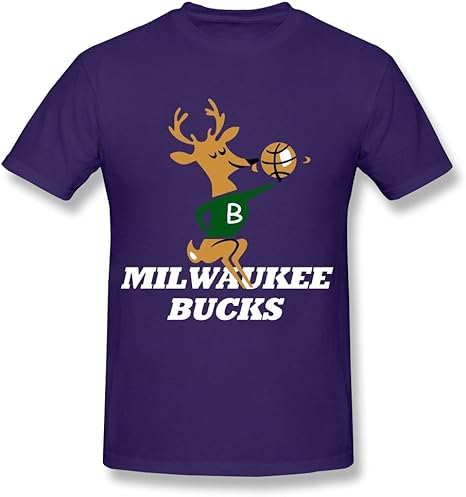 Amazon.com: Men's Milwaukee Basketball Bucks Mascot T-shirts Latest Size XXL Purple: Clothing