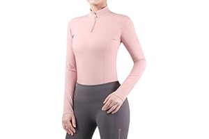 Harrison Howard Women's Horse Riding Shirts Long Sleeve Rider Top Stand Collar with Embroidery Equestrian Show Shirts