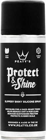 Peaty's Protect & Shine Silicone Spray 400ml Bike Protect Reduce Mud Cling view 1