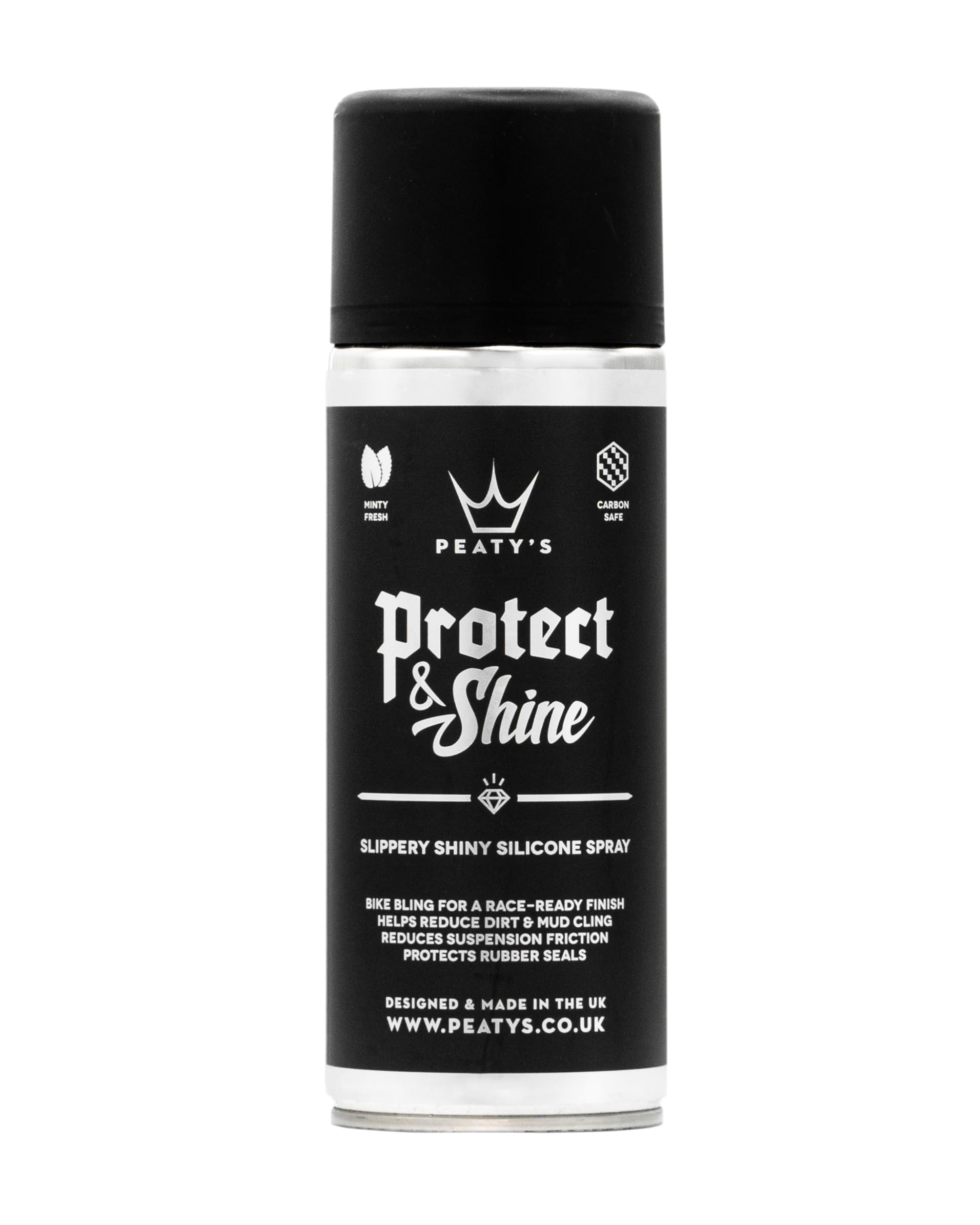Peaty's Protect & Shine Silicone Spray - Bike Protect Spray to Reduce Suspension Friction & Mud Cling, Maintain Dropper Post Performance, Carbon Safe for Road, Gravel & Mountain Bikes, 400ml