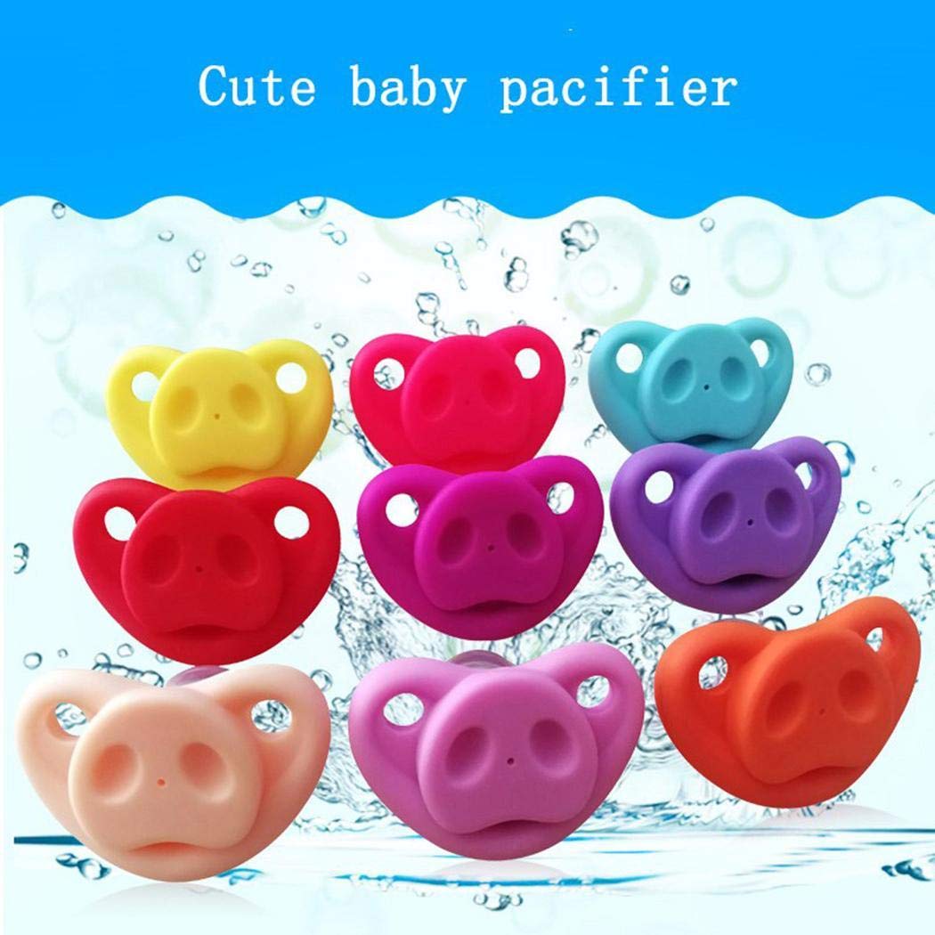 Ladiy New Baby Infant Silicone Gel Cartoon Pig Nose Shape Safety Pacifier Pacifiers