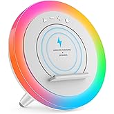 Swarmir Bluetooth Speaker Night Lights, Wireless Charging Kids Speaker, Color Changing Modern Bluetooth Lamp,Teenage Boys Girls Gifts Ideas/Please use The Original Adapter(10W Wireless Charging)