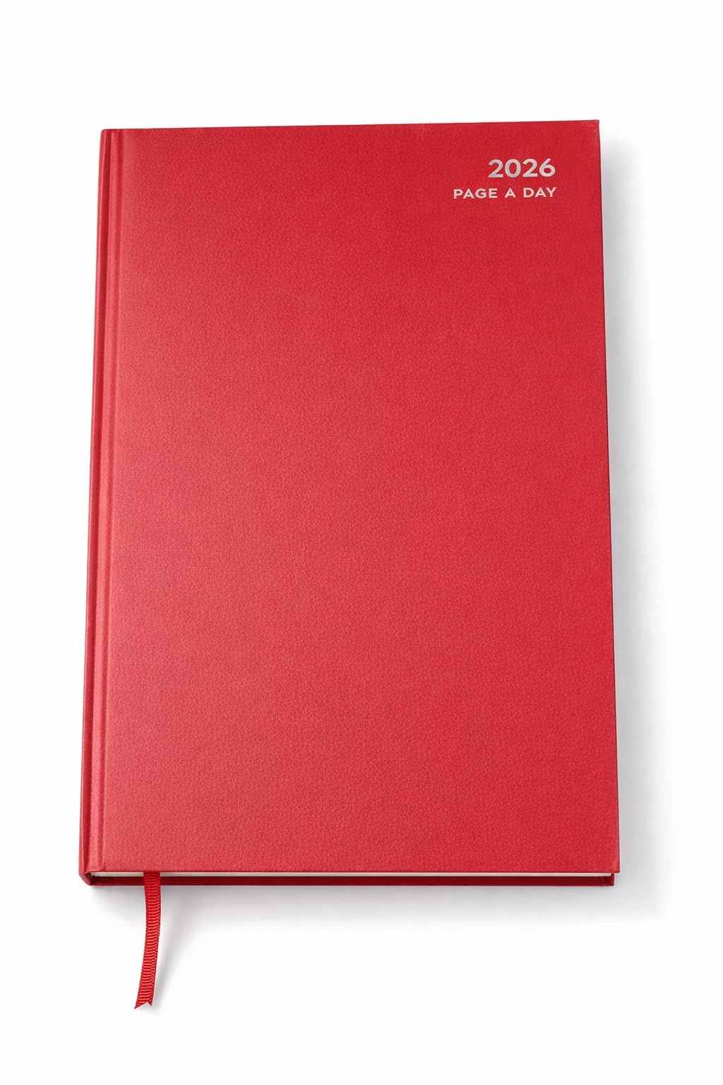 2026 A4 Day-to-Page Diary by 1ABOVE – Premium Hardcover Daily Planner with Full Pages for Saturday & Sunday, Ribbon Marker, Yearly Overview – Ideal for Office, Home, Appointments & Business (RED)