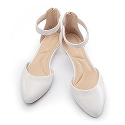 Cusolemore White Flats for Women with Ankle