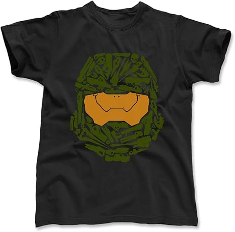 Amazon.com: Halo Master Chief Helmet Montage, Men's T-Shirt, Black, XX-Large: Clothing