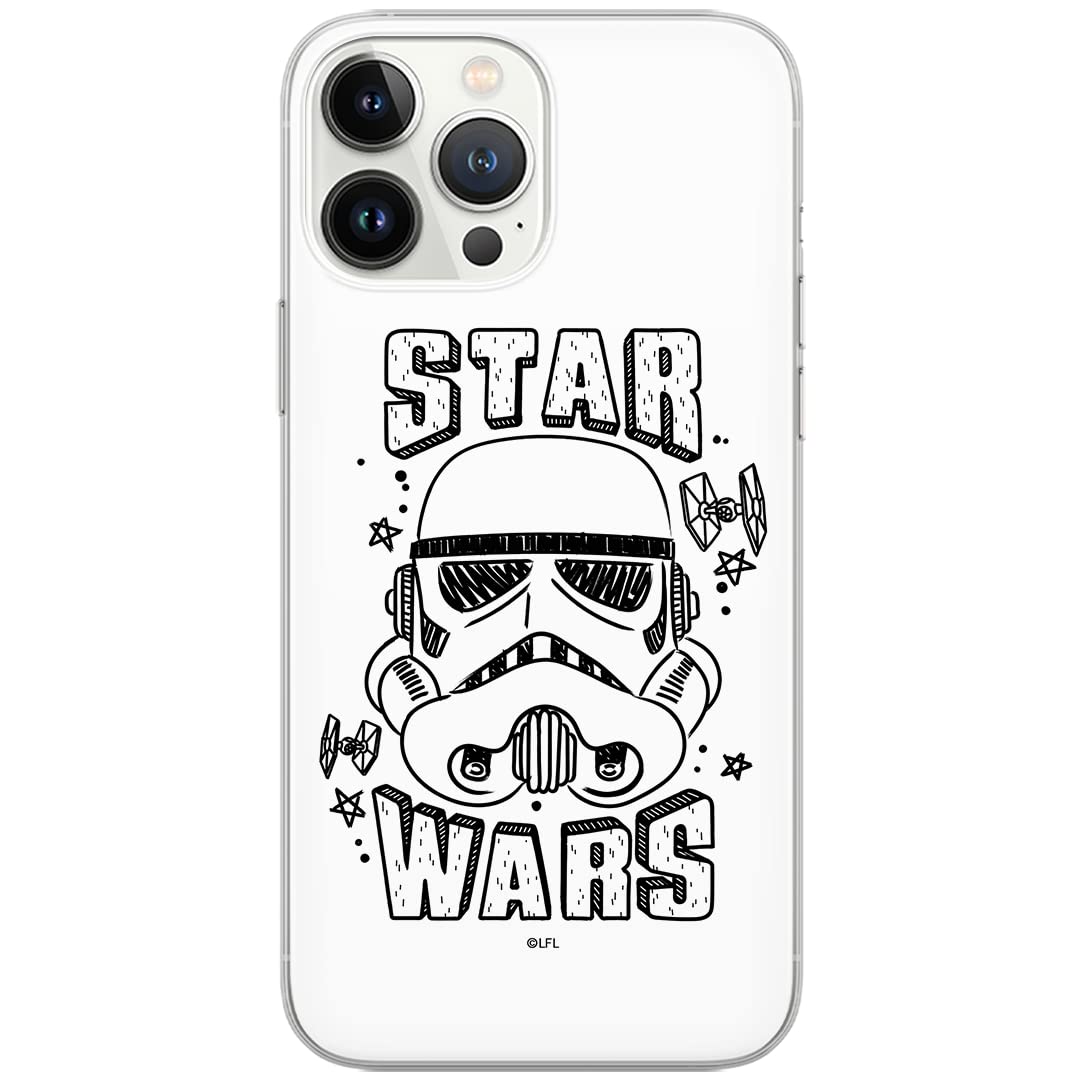 ERT GROUP mobile phone case for iPhone 13 PRO MAX original and officially licensed Star Wars pattern Stormtrooper 013 White optimally adapted to the shape of the mobile phone, case made of TPU