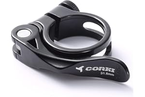 Corki Cycles 31.8MM Quick Release Bicycle Seatpost Clamp, Sandblasting Anodised Aluminum Alloy Black KC89