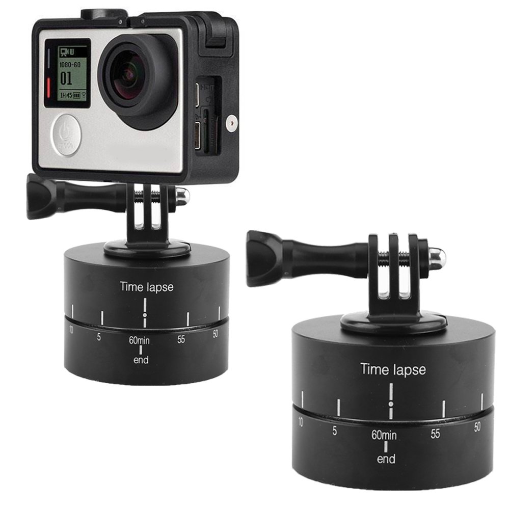 360° 60 Minutes Time Lapse Stabilizer Rotating Tripod, with Adapter, Time Lapse Stabilizer Tripod Adapter, for Smartphones, Cameras