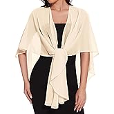 CHICGAL Shawls and Wraps for Evening Dresses Sheer Womens Chiffon Scarf Wedding Bridal Cover Up